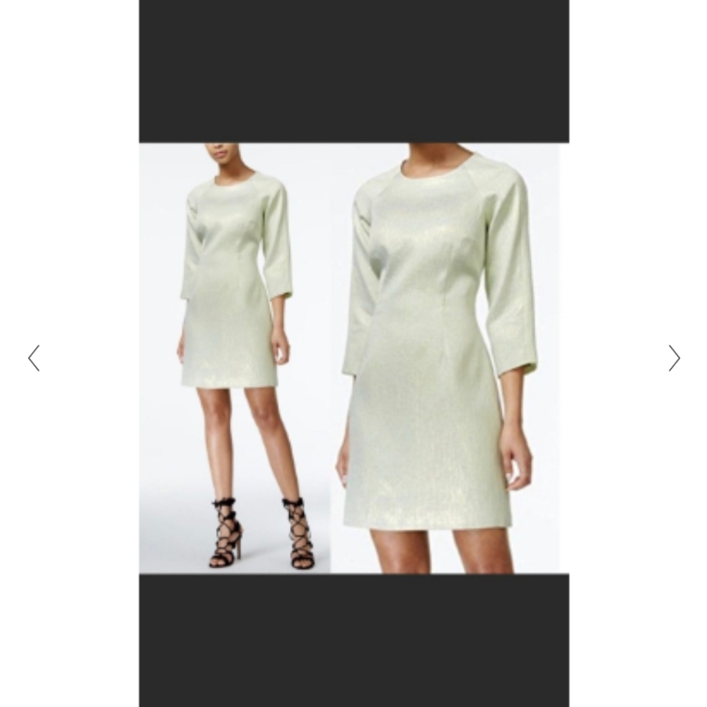 Rachel Roy metallic mint dress